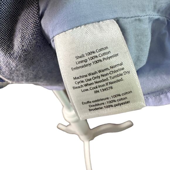 VINEYARD VINES Womens 0 Light Blue Embroidered Chambray Sleeveless Shift Dress - Picture 6 of 7